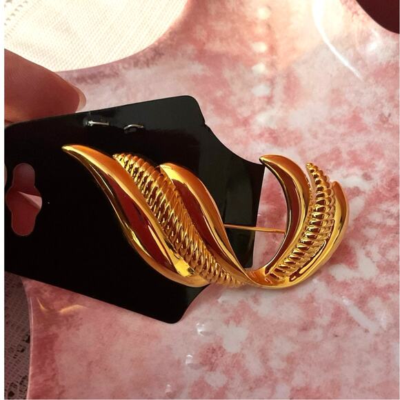 Vintage NAPIER Gold Brooch 80’s - Picture 2 of 8